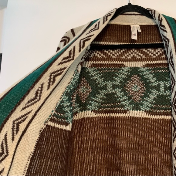 Pink Owl | Open Front Patterned Knit Sweater - Picture 4 of 14